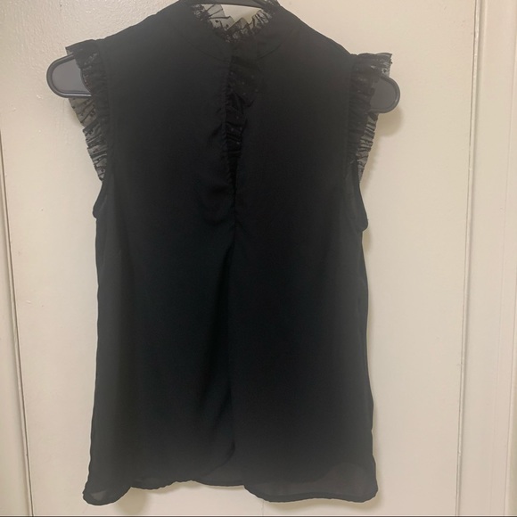 COPY - Black Lace Collar and Sleeve Blouse - Picture 2 of 6